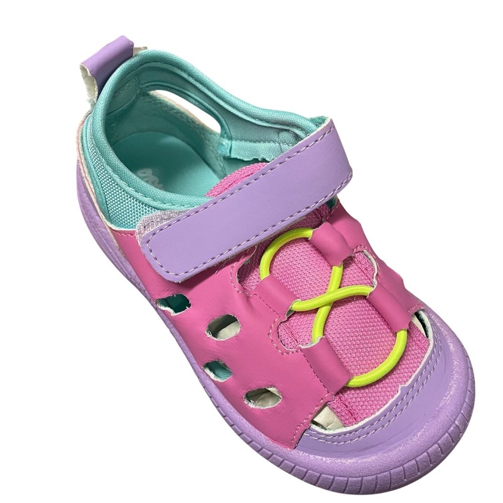 Oomphiesโ Lagoon Sandals Pink Lavender Bungee Hook Loop Girls 8c Kidcore